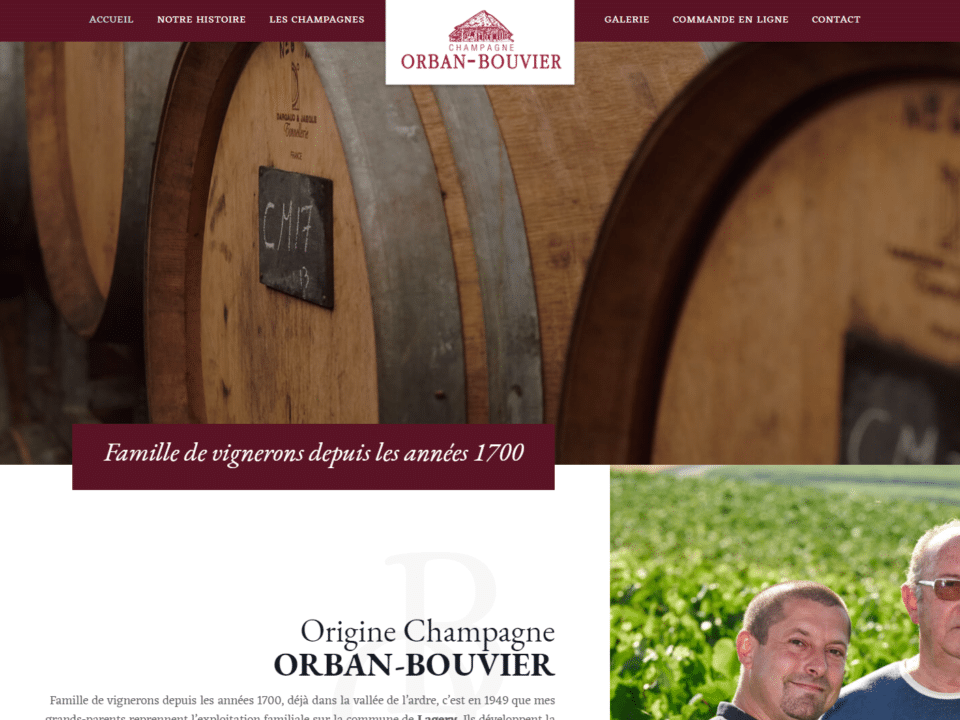 Site Internet Champagne ORBAN BOUVIER